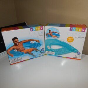LOT 2 INTEX LOUNGE SIT 'n FLOAT w/ Cup Holders Inflatable Adult Pool Water Chair